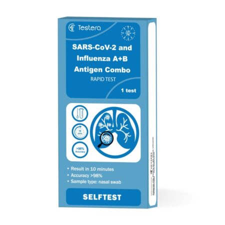 3in1 kombinuotas SARS-CoV-2/gripo A+B antigenų testas (nosies landos tepinėlis)